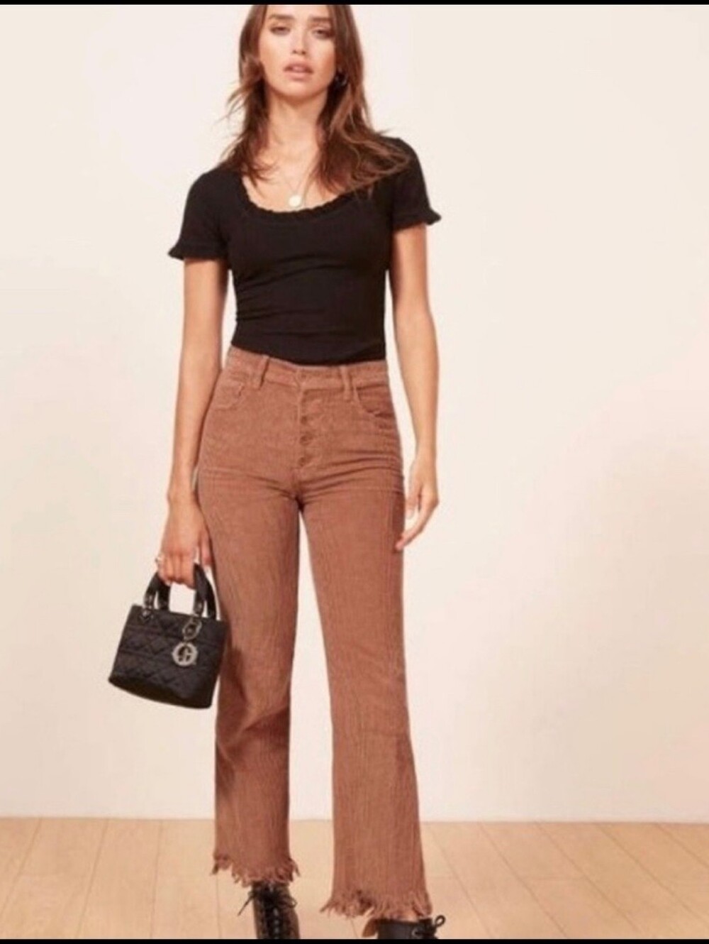 Reformation Jessie Corduroy Pant in Nutmeg Size 26